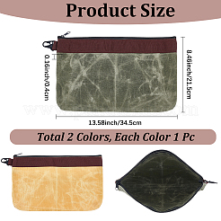 2Pcs 2 Colors Canvas Cloth Zipper Clutch Bags&nbsp;ABAG-CL0001-56
