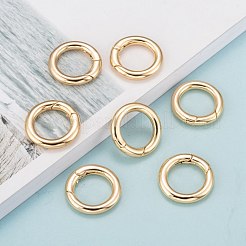 Brass Spring Gate Rings&nbsp;KK-T014-90G