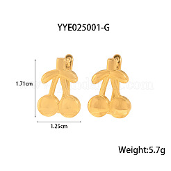 スタイリッシュな304ステンレススチールのチェリーフープピアス  18KGP本金メッキ  17.1x12.5mm&nbsp;RN7247-1