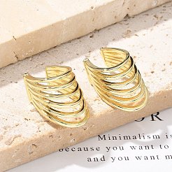 Brass Cuff Earrings for Women&nbsp;EJEW-U036-02G