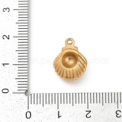304ステンレスペンダント  イオンプレーティング（ip）  シェルシェイプチャーム  ゴールドカラー  15.5x11.5x4.5mm  穴：1.2mm&nbsp;STAS-P383-11A-G