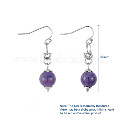 Natural Gemstone Dangle Earrings&nbsp;EJEW-JE03934