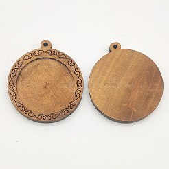 Wooden Pendant Cabochon Settings&nbsp;WOOD-WH0034-89A