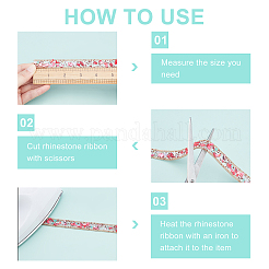 Glass Hotfix Rhinestone Beaded Trim&nbsp;DIY-WH0188-11