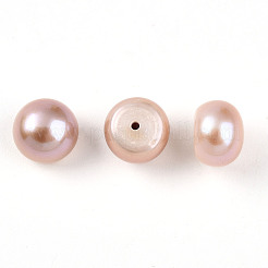 グレード6a 天然養殖淡水真珠ビーズ  片穴  半円形ビーズ  ダークサーモン  8.5~9x6mm  穴：1mm&nbsp;PEAR-N018-6A-8590C