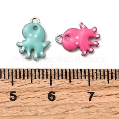 304ステンレススチールエナメルチャーム  海洋動物  ステンレス鋼色  タコ  12x9x2mm  穴：1.1mm&nbsp;STAS-Q363-14H-P