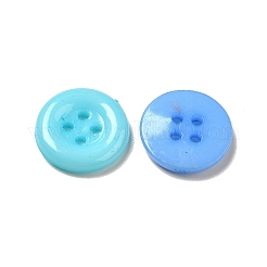 アクリルボタン  衣装デザインのためのプラスチック製の縫製ボタン  4穴  染め  フラットラウンド  ミックスカラー  12x2mm  穴：1mm&nbsp;X-BUTT-E075-A-M