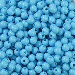 不透明なアクリルビーズ  ラウンド  ディープスカイブルー  5x4mm  穴：1.6mm  約12500個/500g&nbsp;SACR-A007-01C-07