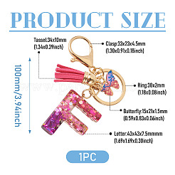 Alloy Resin Butterfly Keychains&nbsp;KEYC-TADJ0002-02G-F