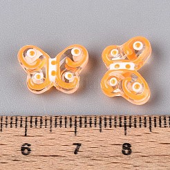 透明ガラスビーズ  エナメルスタイル  蝶  オレンジ  10x14.2x6~6.5mm  穴：1mm&nbsp;GLAA-T025-20F