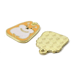 合金エナメルチャーム  犬  ゴールドカラー  ミックスカラー  20x15.5~18x1.5mm  穴：1.8mm&nbsp;FIND-I064-04G-02