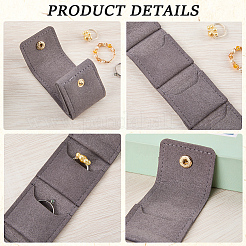3個 3色 PUレザージュエリーロール  リング、ネックレス、イヤリング、ブレスレット  ミックスカラー  5.5x4.4x1.7cm  1pc /カラー&nbsp;ABAG-CL0001-43A