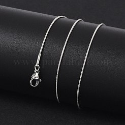 変色しない304ステンレススチールのスネークチェーンネックレス  カニカン付き  ステンレス鋼色  18.1インチ（46cm）  0.9mm&nbsp;NJEW-D285-02P