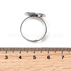 304ステンレス鋼調整リング部品  オーバルパッドリングのセッティング  ステンレス鋼色  トレイ：13.5x18mm  20x15mm  内径：18mm&nbsp;STAS-D374-03P-02