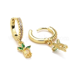 Rack Plating Brass Micro Pave Cubic Zirconia Huggie Hoop Earrings&nbsp;EJEW-F278-14G