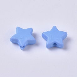 不透明なアクリルビーズ  スター  コーンフラワーブルー  9.5x9.5x3.5mm  穴：0.5mm&nbsp;SACR-WH0002-07B