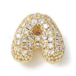 Brass Micro Pave Cubic Zirconia Beads&nbsp;KK-P290-61G
