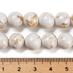Assembled Synthetic Stone and Trochus Shell Beads Strands&nbsp;G-B128-08D-01