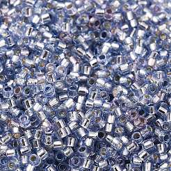 ガラスシードビーズ  銀並ぶ  シリンダー  コーンフラワーブルー  2x1.5mm  穴：1.4mm  約5599個/50g&nbsp;X-SEED-S042-04B-22