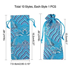 シルクポーチ  ドローストリングバッグ  ミックスカラー  19~20x7.5~8cm&nbsp;ABAG-PH0002-37