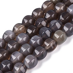 天然石グレーアゲートビーズ連売り  ランタン  9~11x10.5~12x10.5~12mm  穴：0.8~1mm  約36~41個/連  14.57~16.73インチ（37~42.5cm）&nbsp;G-Q608-08A-06