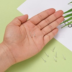 925スターリングシルバースタンドピアスパーツ  スタンプ925個付きイヤリングポスト  銀  12.5mm  トレイ：4mm  ピン：0.8mm&nbsp;STER-K167-043B-S