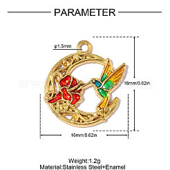 304 Stainless Steel with Enamel Pendants&nbsp;SA-OY001-82G