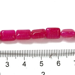 染め加工天然石ホワイトジェイドビーズ連売り  長方形  カメリア  8~9x6.5~7x4mm  穴：0.8mm  約45個/連  15.16インチ（38.5cm）&nbsp;G-G085-A04-01