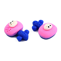 オペーク樹脂カボション  笑顔模様の花  ミックスカラー  23x16.5~17x9.5~10mm&nbsp;CRES-N022-176