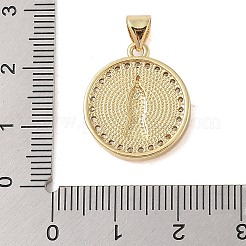 Brass Micro Pave Clear Cubic Zirconia Pendants&nbsp;KK-I712-40G