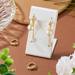 2Pcs Brass Micro Pave Cubic Zirconia Hoop Earring Findings&nbsp;KK-TA0003-42