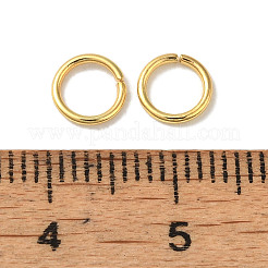 304ステンレススチールオープン丸カン  ラウンド  チェーンメイル織り用  18KGP本金メッキ  6x0.8mm  20ゲージ  内径：4mm&nbsp;STAS-K285-02J-G