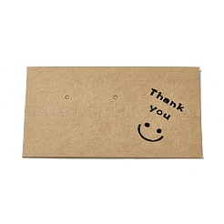 長方形のペーパーイヤリングディスプレイカード  ありがとうイヤリングカード  淡い茶色  5x9x0.05cm&nbsp;LS-CDIS-A008-01C