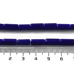 手作りのネパールランプワークビーズ  コラム  ミッドナイトブルー  10.5~11.5x4~6mm  穴：1.6mm  約61個/連  26.18''（66.5センチメートル）&nbsp;LAMP-Z008-02D