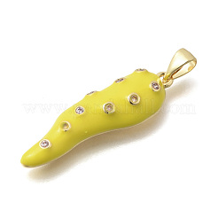 Brass Micro Pave Cubic Zirconia Pendants&nbsp;KK-C255-07G