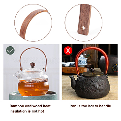 2Pcs U-shape Walnut Wooden Teapot Handle&nbsp;FIND-PH0003-39