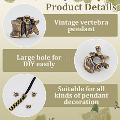 4Pcs Outdoor EDC Tool Brass Parachute Rope European Beads&nbsp;FIND-FG0003-74AG