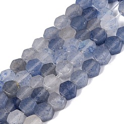 天然石ブルーアベンチュリンビーズ連売り  六角  染め＆加熱  3.5~4x4~4.5x2~3.5mm  穴：0.5~0.6mm  約95~104個/連  15.16~15.94インチ（38.5~40.5cm）&nbsp;GG-N002-02A-04