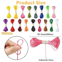17 Bundles 17 Colors Polyester Embroidery Floss&nbsp;OCOR-YW0001-11