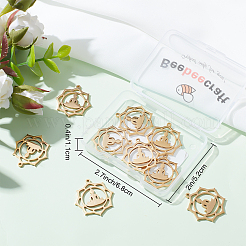 10Pcs Chakra 304 Stainless Steel Pendants&nbsp;STAS-BBC0001-24