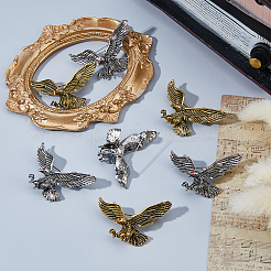 8Pcs 2 Colors Alloy Rhinestone Brooch&nbsp;JEWB-DC0006-48