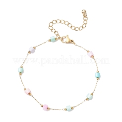シェル＆304ステンレススチールのコラムリンクブレスレット（女性用）  ミックスカラー  7-1/8インチ（18.2cm）&nbsp;BJEW-JB12380