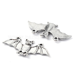 チベット風合金チャーム  ハロウィン用  鉛フリー＆カドミウムフリー  バット  15x33x2mm  穴：1.2mm  541個/ 1000g&nbsp;TIBE-H142-22AS-02