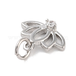 Rack Plating Brass Clear Cubic Zirconia Pendants&nbsp;KK-M293-11P