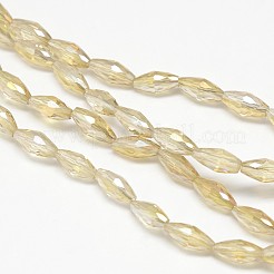 Electroplate Crystal Glass Rice Beads Strands&nbsp;X-EGLA-F042-A08