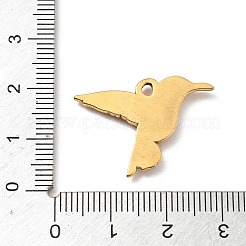 304ステンレスペンダント  鳥のチャーム  18KGP本金メッキ  19x26x2.5mm  穴：2mm&nbsp;STAS-I334-09G
