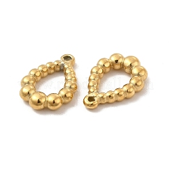 イオンプレーティング（IP）304ステンレスペンダント  ティアドロップチャーム  18KGP本金メッキ  22.5x16x4mm  穴：1.5mm&nbsp;STAS-B032-07G
