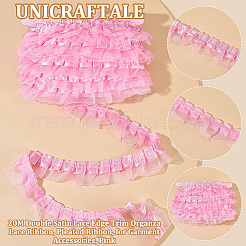 20M Double Satin Lace Edge Trim Organza Lace Ribbon&nbsp;OCOR-UN0001-02C