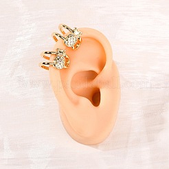 ブラスマイクロパヴェキュービックジルコニアカフイヤリング  18KGP本金メッキ  パイナップル  18x16x11.5mm&nbsp;EJEW-D328-06G-01