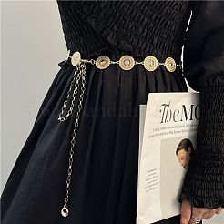 Alloy with Iron Hollow Flat Round Link Chain Waist Belly Chains for Women&nbsp;FS-WG0D649-01